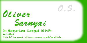 oliver sarnyai business card