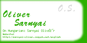 oliver sarnyai business card